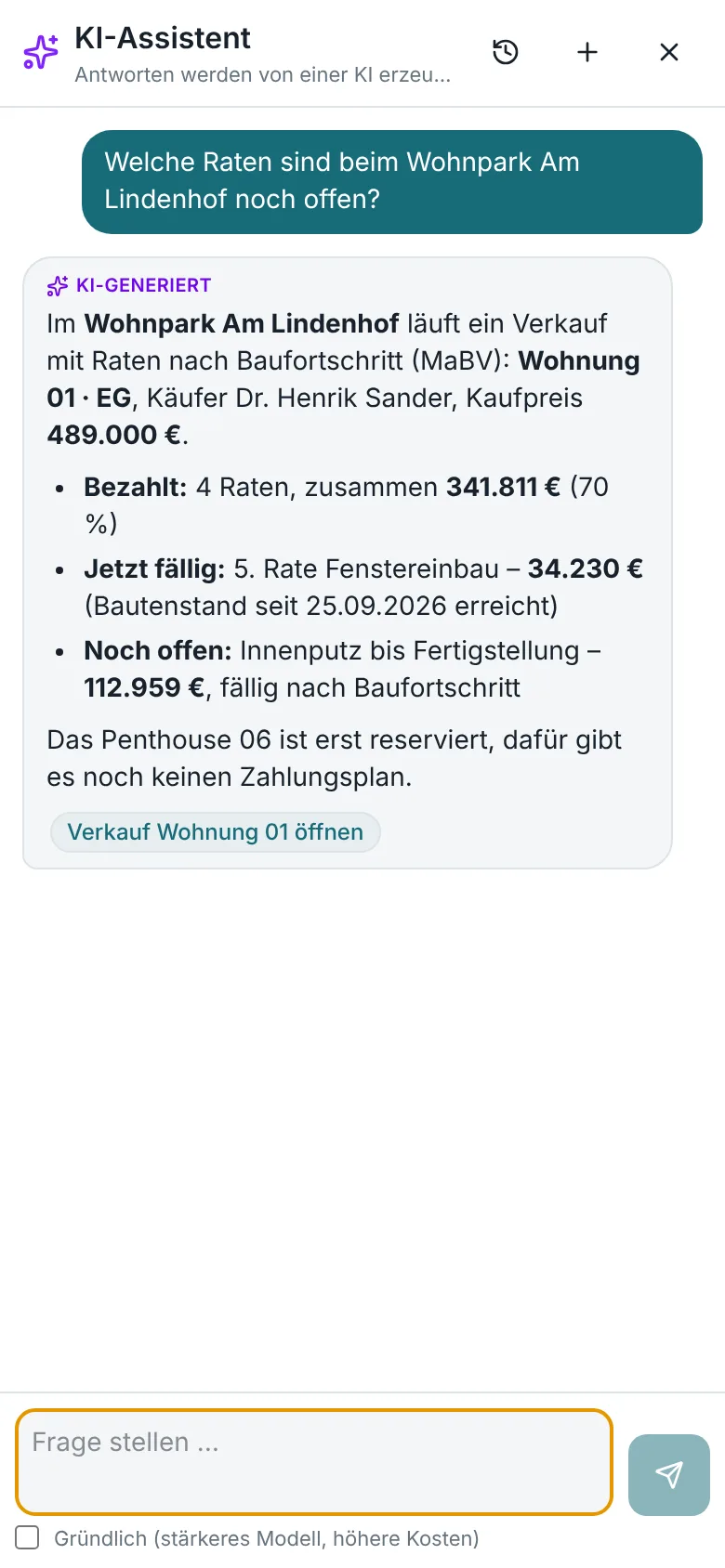 NexAsset App: KI-Assistent im Vollbild